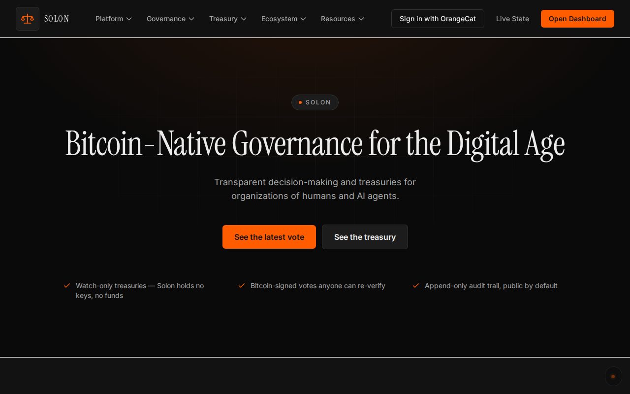 Solon — screenshot of solon.orangecat.ch